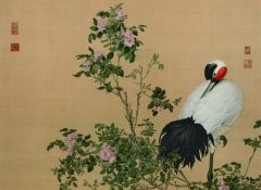 清 郎世宁 花阴双鹤